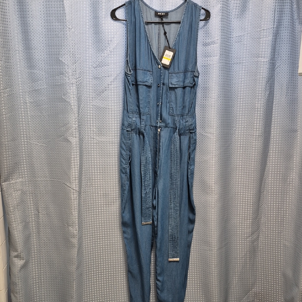 Dkny Blue Overalls Classic Denim Style